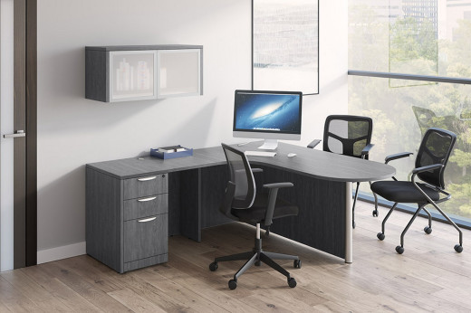 L Shaped Desk with Peninsula