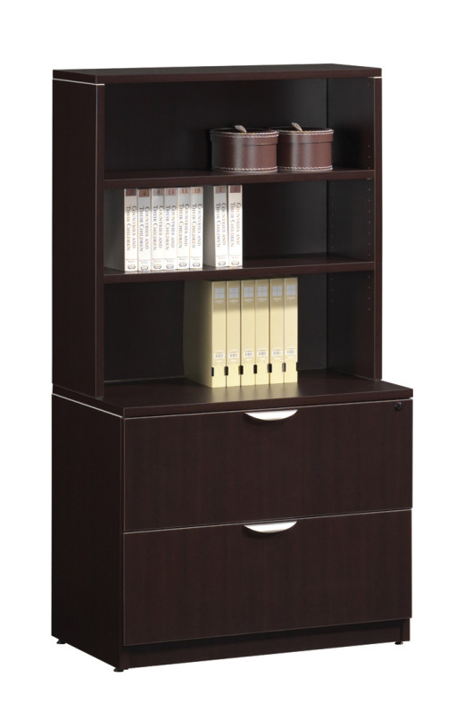 2 Drawer Lateral Filing Cabinet with Hutch