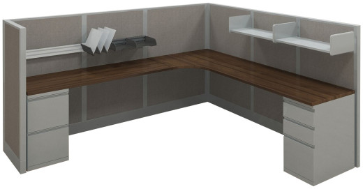 9FT x 9FT Office Cubicle Workstation with Shelves