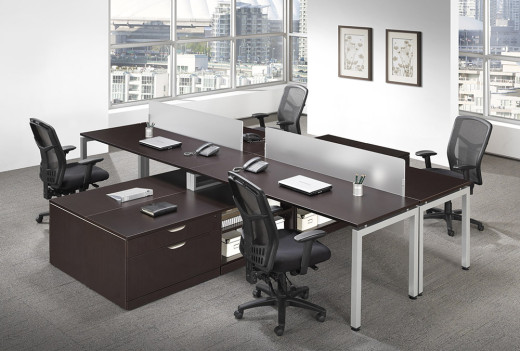 4 Person Workstation with Side Storage