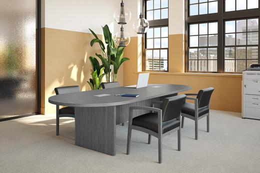 Racetrack Conference Table and Guest Chairs Set