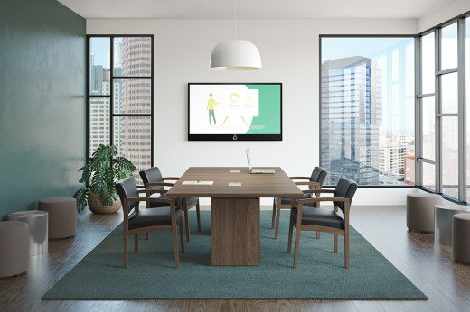 Rectangular Cube Base Conference Table