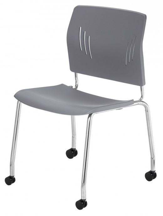 Stacking Armless Guest Chair with Casters