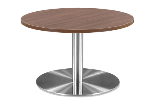 Round Coffee Table with Brushed Metal Base