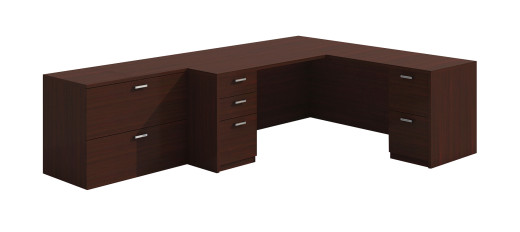 L Shaped Desk with Lateral File Cabinet
