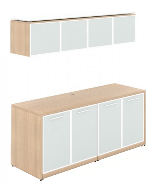 Storage Cabinet with Wall-Mount Hutch