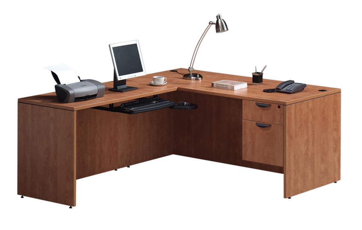 L Shaped Desk with Keyboard Tray and Drawers Madison Liquidators