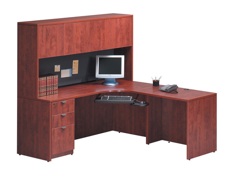 Cherry L Shaped Desk with Hutch Madison Liquidators