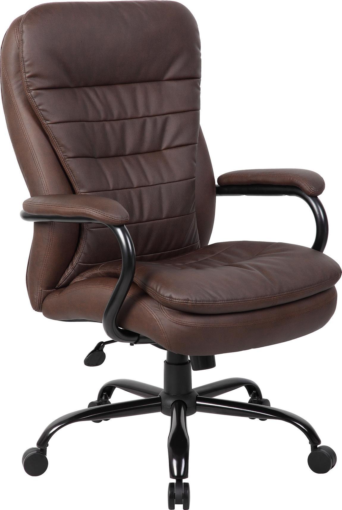 Heavy Weight Office Chair with Brown Upholstery Madison Liquidators