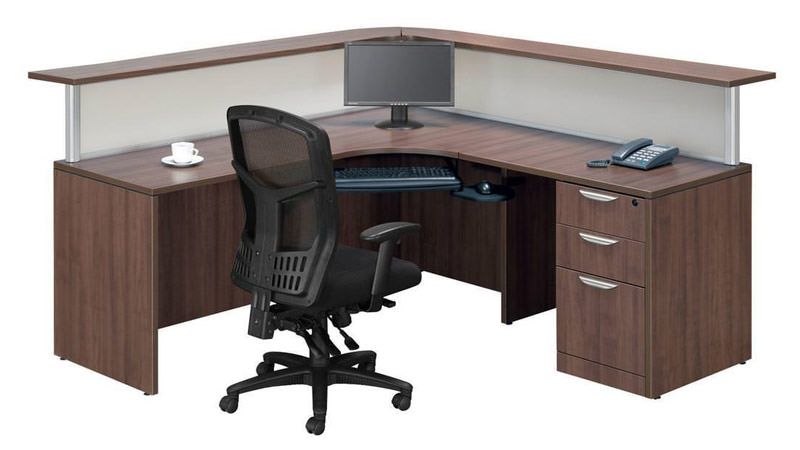 Modern Walnut Reception Desks